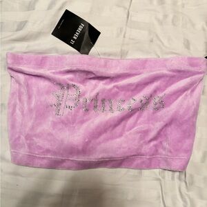 Y2K Velvet Bling Tube Top